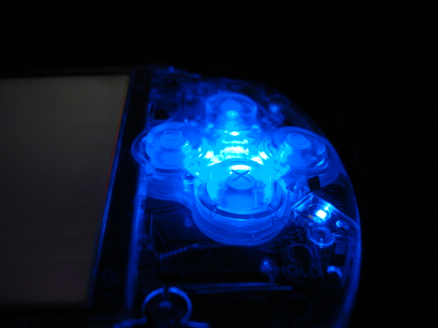 画像: PSP 十字キー+アクションボタン 単色LEDカスタム